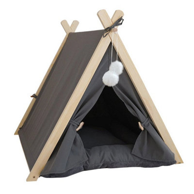  - Large Pet Teepee Bed Play Tent House Cushion Mat For Cat/kitten/small Dog/puppy