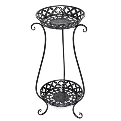 - 2 Tier Plant Stand Flower Pot Rack Shelf Planter Display Holder Indoor / Outdoor
