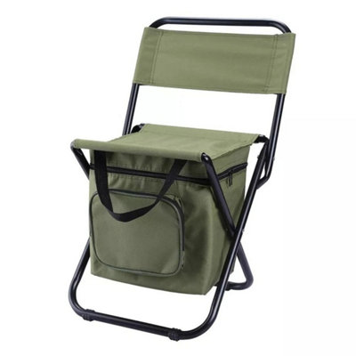  - Foldable Lightweight Fishing Stool With Cooler Bag For Travel Picnic Camping