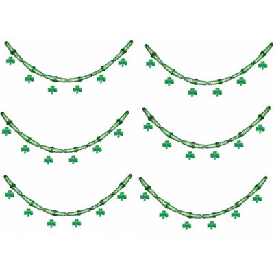  - 6 X 9Ft St Patricks Day Shamrock Clover Hanging Decorations Irish Party Garlands