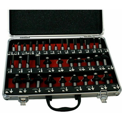  - Router Bit Set 35Pc 1/2" Shank Tct Tungsten Carbide Cutters In Aluminium Case