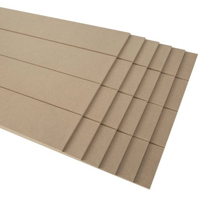  - 6 Pack V Grooved Mdf Wall Panel Paintable 400mm X 1200mm X 6mm Diy Material