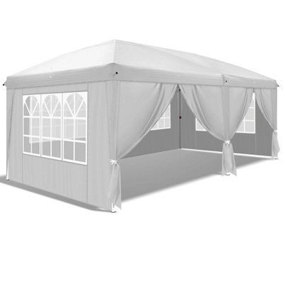  - Large 3Mx6M Pop Up Gazebo With Sides Party Tent Canopy Heavy Duty Marquee White
