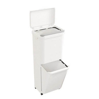  - Kitchen Rubbish Waste Bin Recycling Dual Multi Compartment Pedal Dustbins Wheels