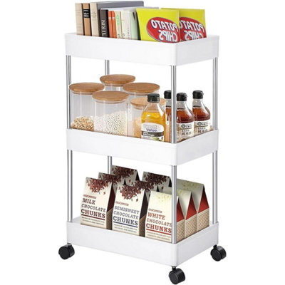  - 3 Tier Storage Trolley Cart On Wheels Kitchen Bathroom