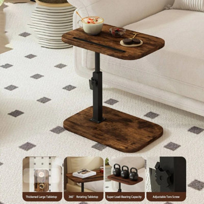  - Height Adjustable 360D Swivel Sofa Table ,c-Shaped Side