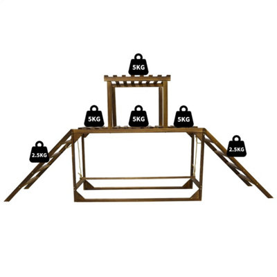  - Elevated Chicken Ladder Solid Pine Wood Chicken Perch Birds Habitat Rack W/swing