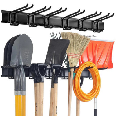  - 3X Wall Mounted Tool Holder Rack Garden Garage Shed Organiser Hooks
