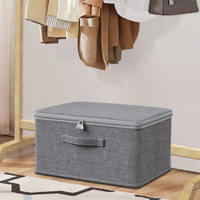  - L40X30X21 Cm 1Pc Storage Box With Lock Changeable Container Home Lockable Organizer