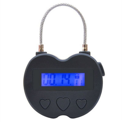  - Black Electronic Timer Temporary Timer Padlock Lcd Display Time Lock Smart Time Lock