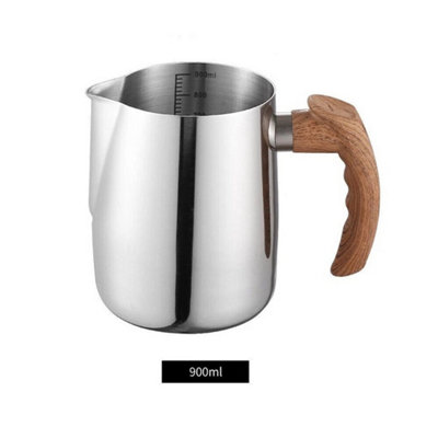  - 900Ml Milk Frother Jug For Coffee Machine 304 Stainless Steel Frothing Cup