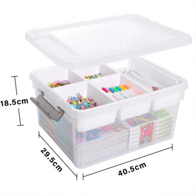  - 16L Plastic Organizers And Storage Box With Removable Tray Durable