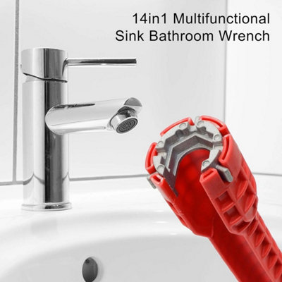  - 14 In 1 Faucet Sink Basin Installer Pipe Wrench Tap Spanner Multifunction Tools