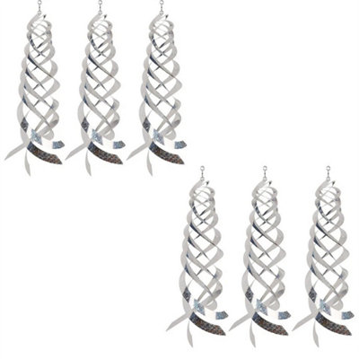  - 6 Packs Bird Deterrent Devices Pigeon Repellent Devices Spiral Reflector Bird Scare Tool