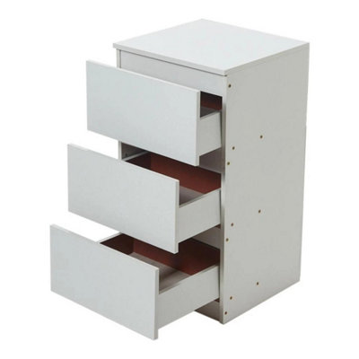  - Small Slim Bedside Table 3 Drawer Cabinet Sofa End Side Table Nightstand Bedroom
