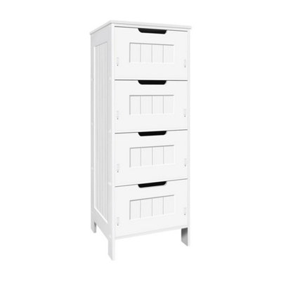  - Modern White High Gloss Tall Bathroom Cabinet Storage Furniture Cupboard Unit