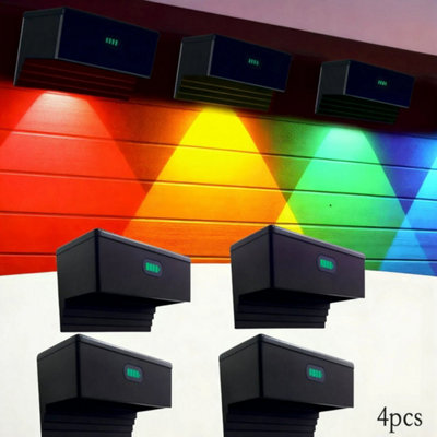  - 4 Pack Solar Led Deck Step Lights For Garden Path & Fence