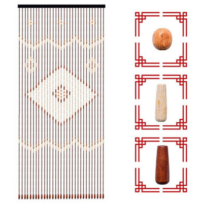  - 31Pc 90X190Cm Wooden Beaded Bamboo Door Curtain Blind Fly Mosquito Divide Screen