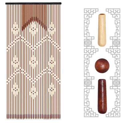  - Wooden Bead Door Hanging Curtain String Porch Curtain For Doorway Bedroom Screen