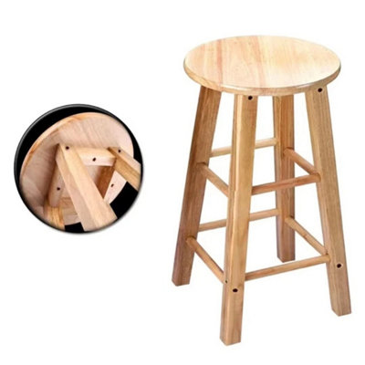  - New 60Cm Wooden Bar Stool Kitchen Breakfast Pub Stool Dining Chair Seat Stool