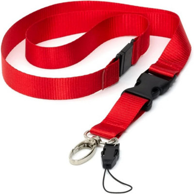  - Lanyards Id Card Holders Breakaway Detachable Neck Strap Card Holder 4Pc Combo Red