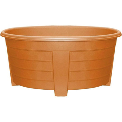  - 4X Plastic Large Oval Plant Planter 55Cm Window Herb Flower Pot Indoor Outdoor Terracotta