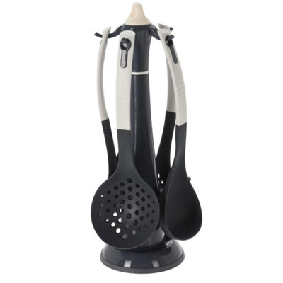  - 6Pc Kitchen Utensils Set Spatula Spoon Turner Cooking Baking Tools With Stand