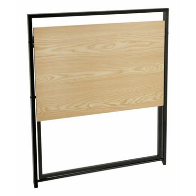  - Compact Folding Office Desk  Black & Oak  Space Saving Workstation