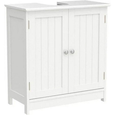  - White Bathroom Under Sink Cabinet Basin Storage Cupboard Vanity Shelf Unit Rack