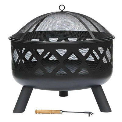  - Outdoor Fire Pit Garden Firewood Burner Bbq Bonfire Patio  Metal Bowl