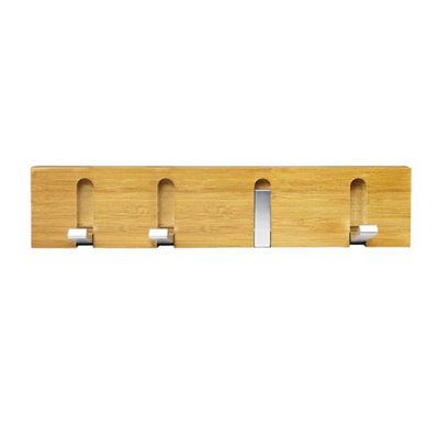  - Wall Mounted Wooden Coat /cloth Hooks Hanger Heavy Duty Towel Holder Hook 4 Hooks
