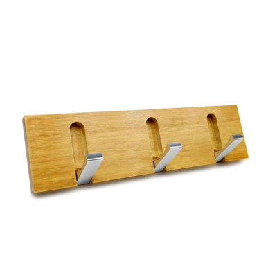  - Wall Mounted Wooden Coat /cloth Hooks Hanger Heavy Duty Towel Holder Hook 3 Hooks