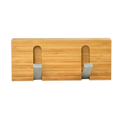  - Wall Mounted Wooden Coat /cloth Hooks Hanger Heavy Duty Towel Holder Hook 2 Hooks