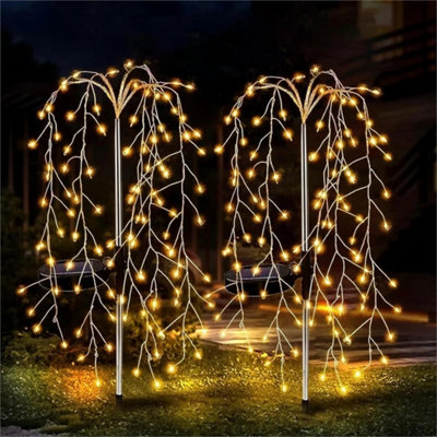  - Outdoor Led Solar Power  Lights Starburst Tree Stake Lamp Garden Warm White 4Pcs