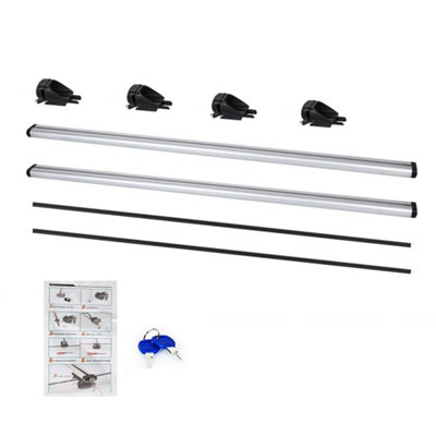  - Universal Lockable Aluminium Car Roof Rack Bars Rail Luggage Carrier