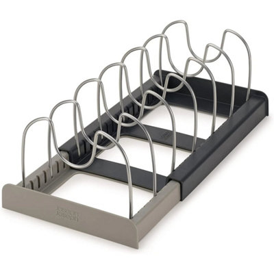  - Adjustable Saucepan Pan Pot Lid Holder Kitchen Organiser Cupboard Storage Shelf