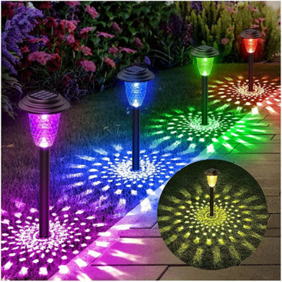  - 4Pcs Solar Powered Led Garden Stake Lights Patio Yard Waterproof Outdoor Lamp