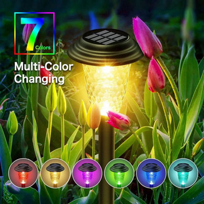  - 4X Solar Lights Stake Lamp Led Outdoor Yard Path Post Garden Decor Lighting Multicolor