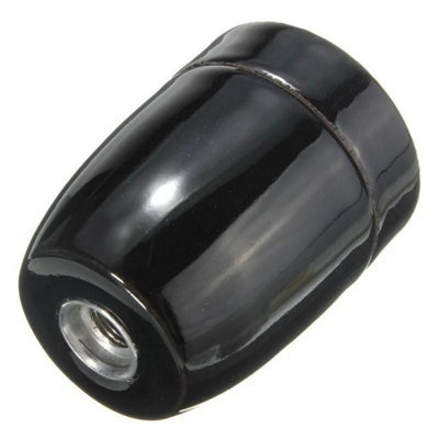  - 2X Vintage E27 Porcelain Bulb Holders Lamp Sockets Edison Screw Cord Grip Black Holder