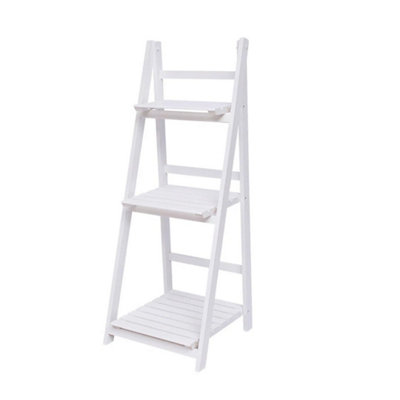 - 3Tiers-White  Outdoor Indoor Wooden Plant Stand Flower Pot Rack Garden Shelf Shelving