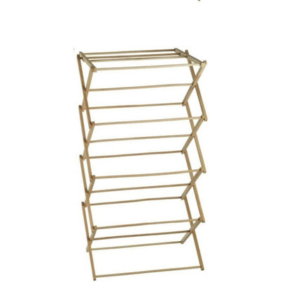 4 Tier Classic Bamboo Wooden Vintage Traditional Folding Clothes Airer Horse from B&Q