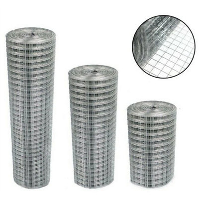 25M Stock Fence Galvanised Wire Mesh Fencing Garden Dog Chicken Aviary Rabbit Hutch from B&Q