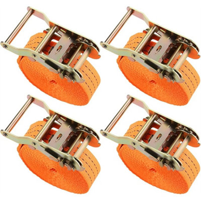 4X Wheel Ratchet Strap Recovery Transport Trailer Car Van Truck Vehicle Tie Down from B&Q