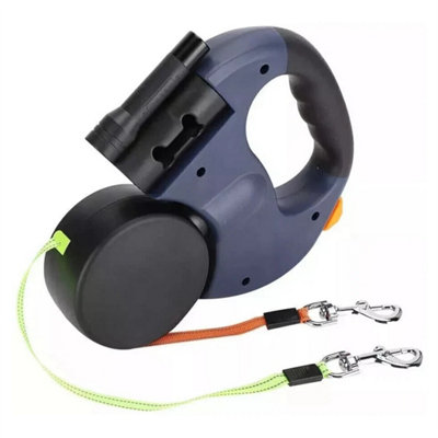Retractable Lead Leash Double Tangle Pet Dog Training Lead 3M For 2 Dog from B&Q