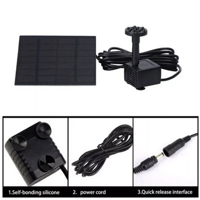 Solar Pond Pump Fountain Submersible Water Feature Kit Garden Pool Panel