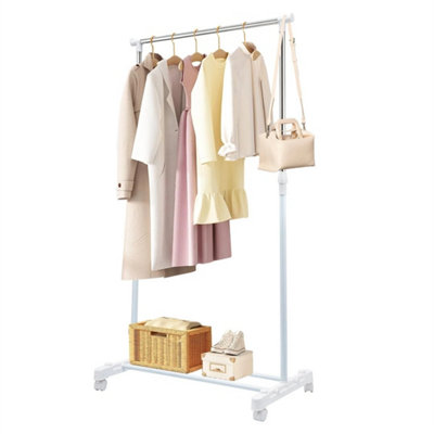 Heavy Duty Mobile Garment Hanging Rail Rack Clothes Storage Stand With Wheel from B&Q