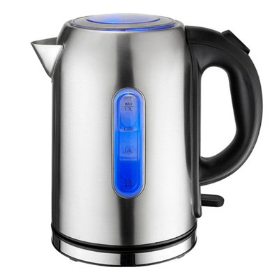 1.7L Electric Kettle Quiet Fast Boil Stainless Steel Jug Overheat Protect 2200W from B&Q