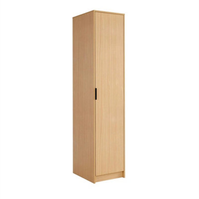  - Phoenix Wardrobe 1 Door Space Saving Oak Effect Bedroom Clothing Storage