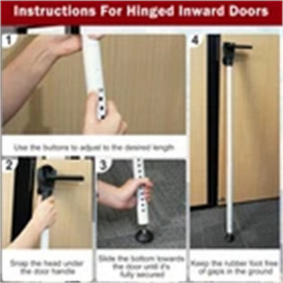 Adjustable Door Handle Home Security Bar Rod Brace Jammer Safety Lock Stopper from B&Q