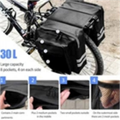 Waterproof Double Panniers Bag Bike Bicycle Cycling Rear Seat Trunk Rack Pack from B&Q